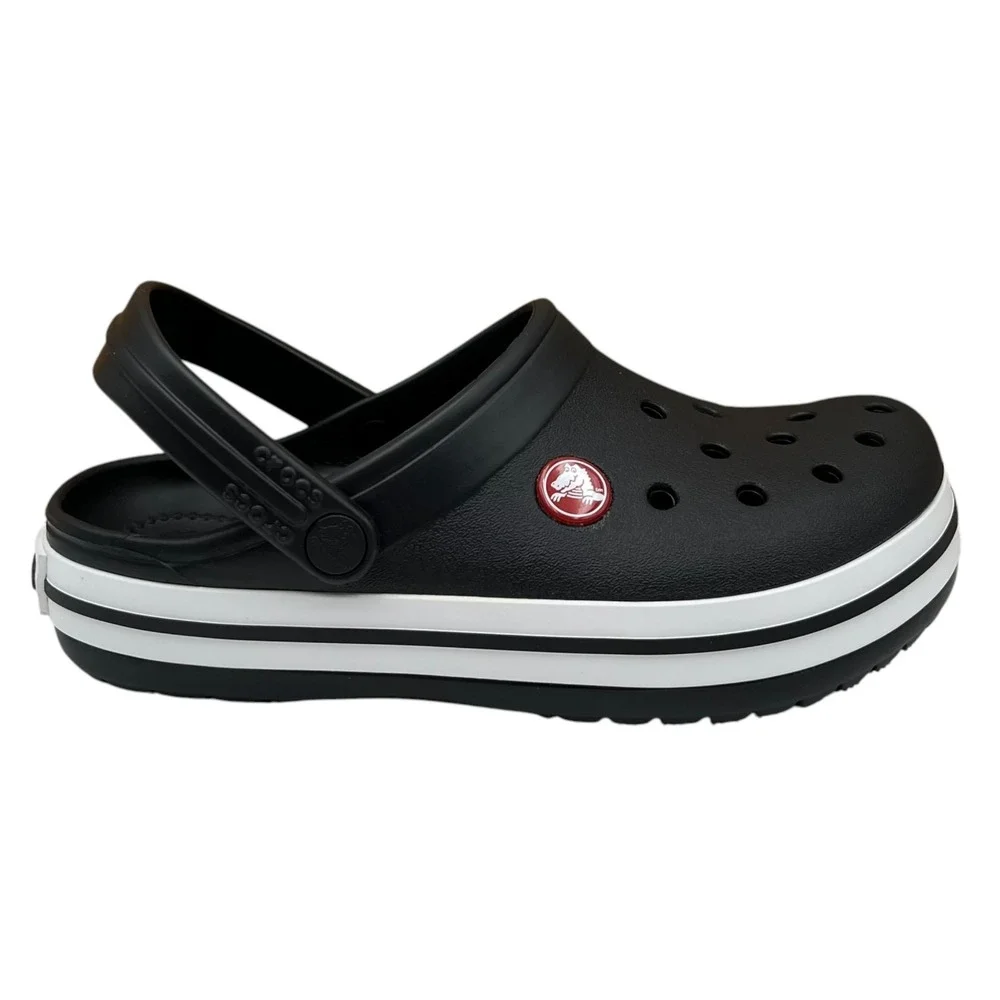 Crocs Crocband Big Boys Girls Slip-on Clog Size 2 J2 Black White Water Friendly